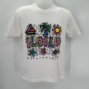 VTG ISLANDS SOUVENIRS Tshirt 90s Y2K Phillipines Rad Size S Adult White READ